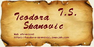 Teodora Španović vizit kartica